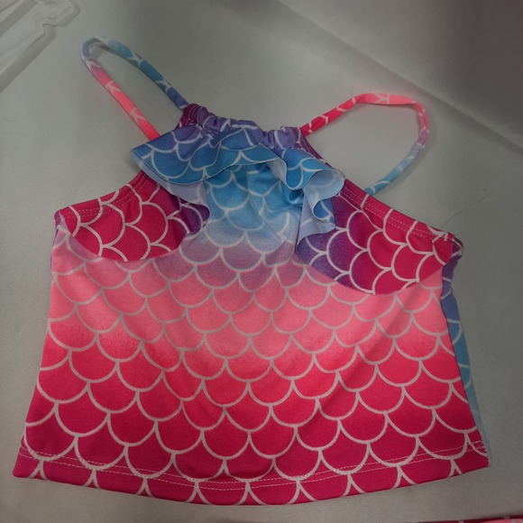 New Bobbie Brooks Multicolor Mermaid Scale Tankini Set 3T - Picture 3 of 5